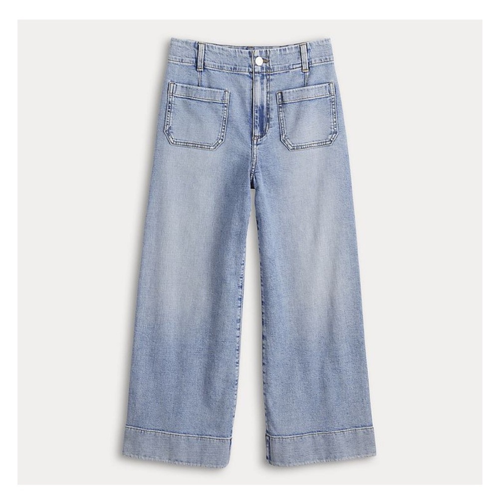 LC Lauren Conrad Denim Super High-Rise Wildflower Cropped Wide Leg Pants